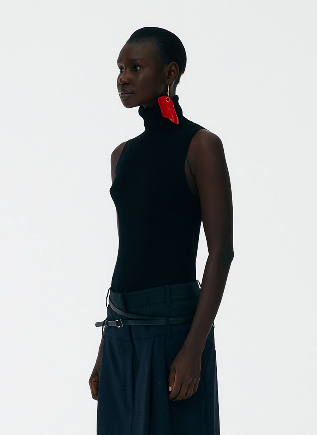 Feather Weight Ribbed Turtleneck Sweater Tank #3