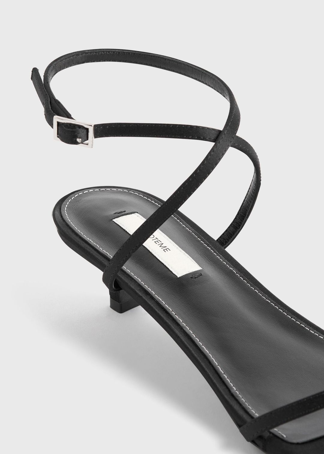 Satin crossover sandals black #5