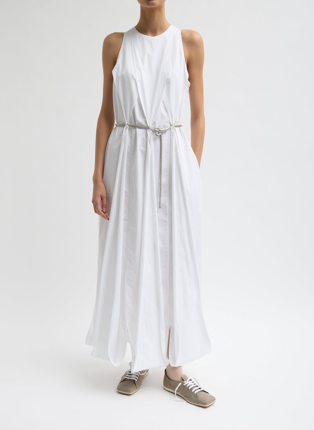 Eco Poplin Halter Paneled Dress