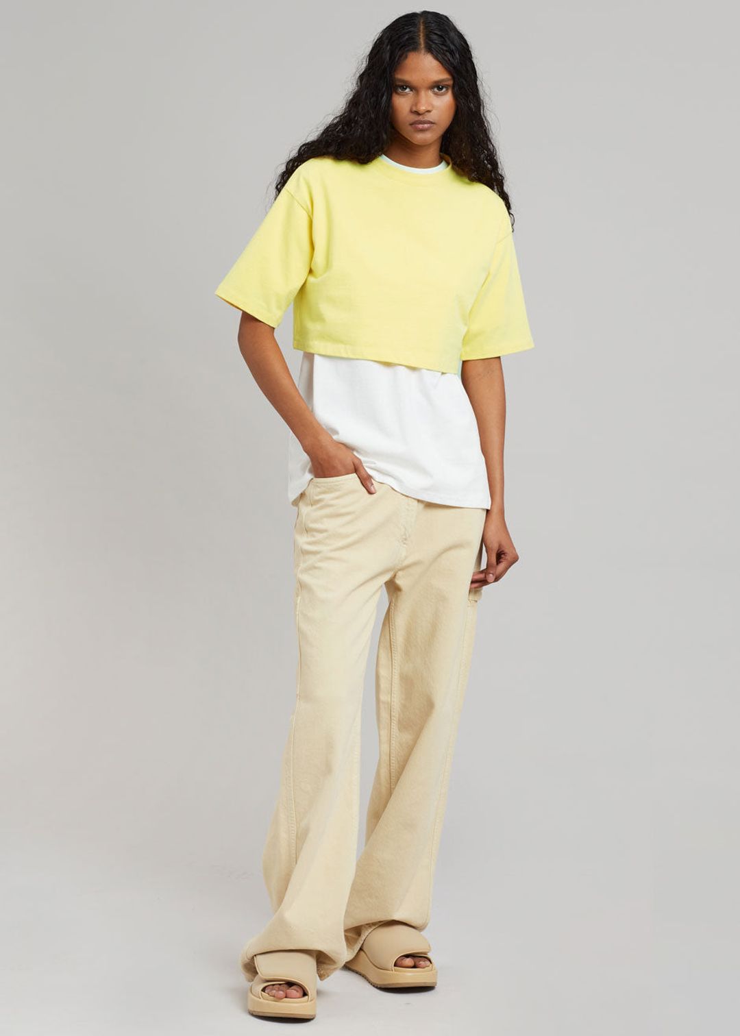 Karina Cropped T-Shirt - Yellow