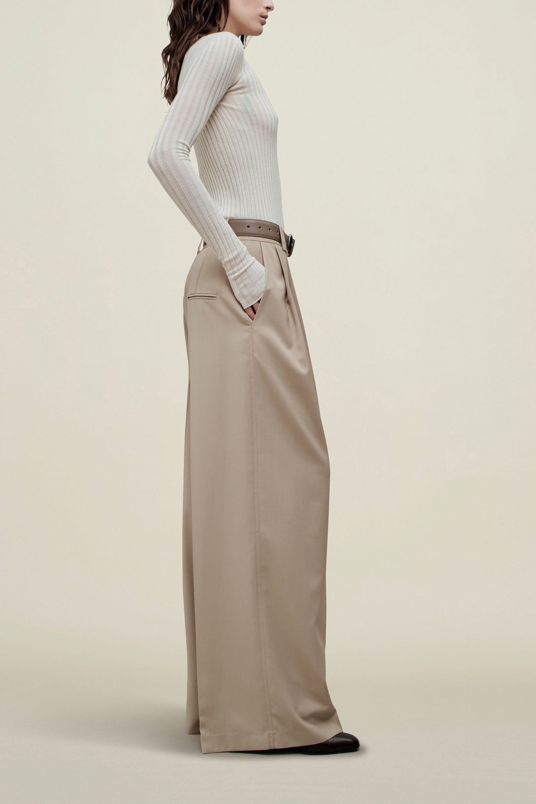 Fatima Wide Leg Trouser in Tropical Wool #3