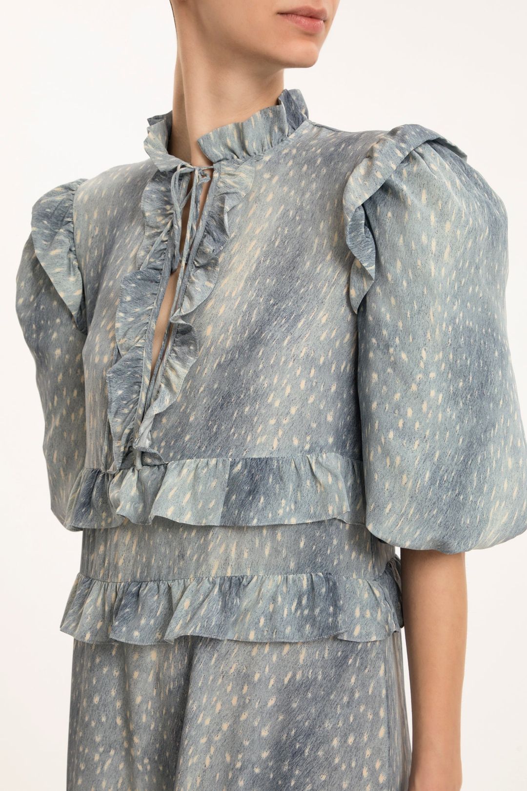 Stone Ruffled Long Dress #3