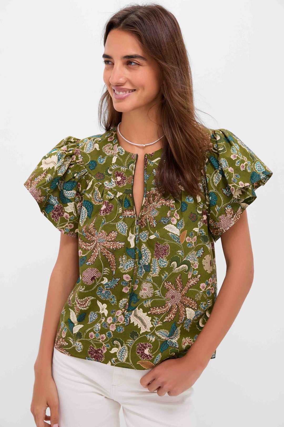 Lichen Perline Flutter Sleeve Blouse