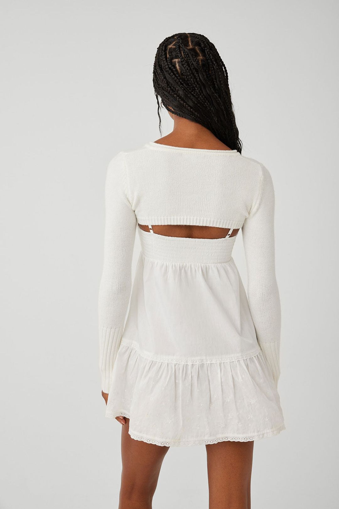 Nina Cloud Knit Shrug Top - White #3