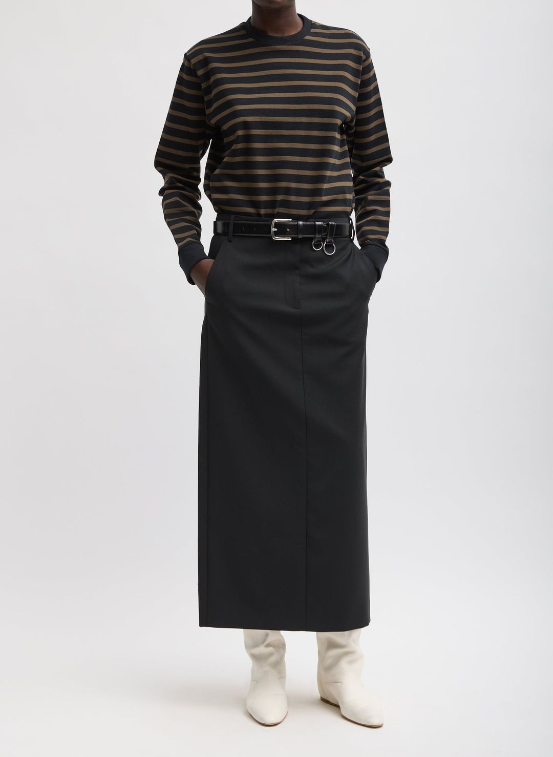 Tropical Wool Maxi Trouser Skirt