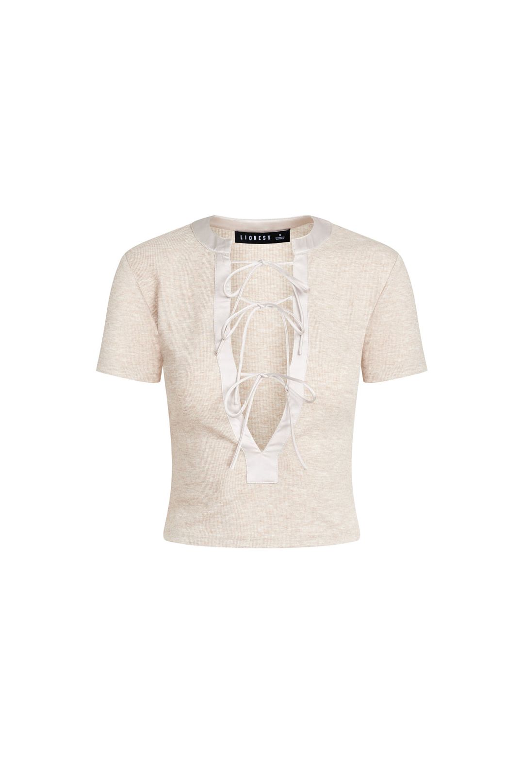 TIE UP TEE - OATMEAL #7