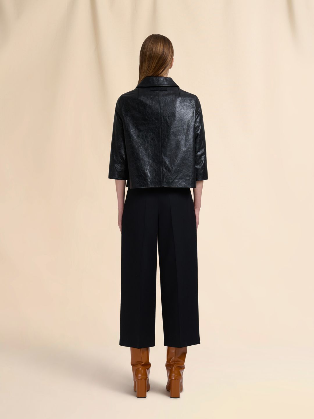 Black shiny leather jacket #3