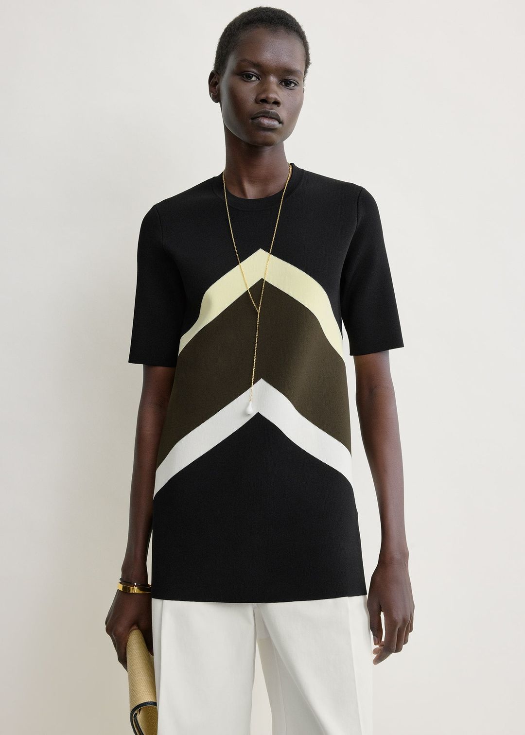 Chevron stripe tee black/green #4
