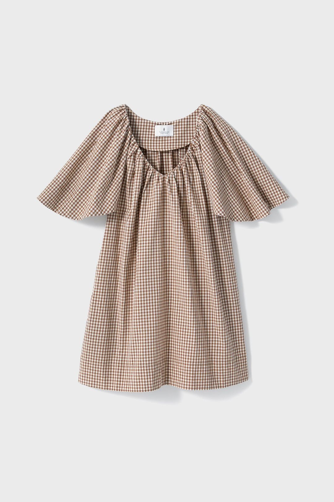 Mocha Cotton Gingham Finn Dress #8