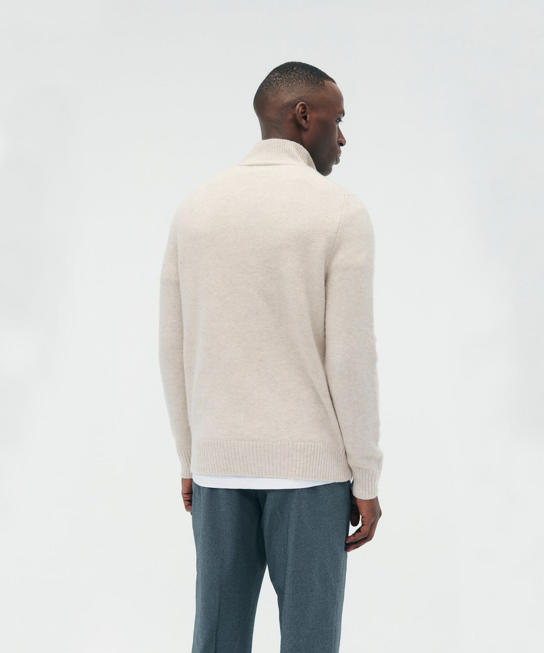 Luxe Cashmere Collared Crewneck Sweater #4