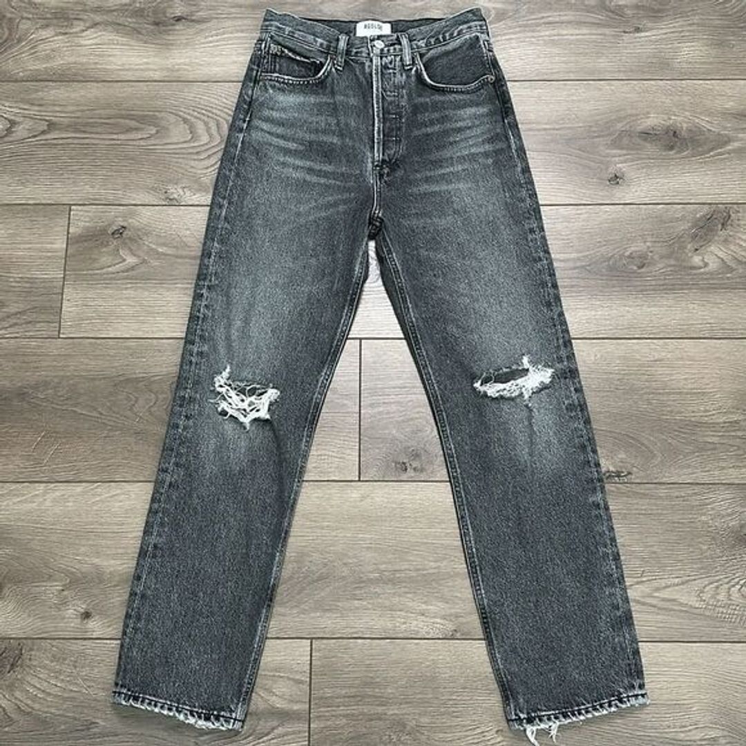 Agolde Black Cropped Ankle Jeans