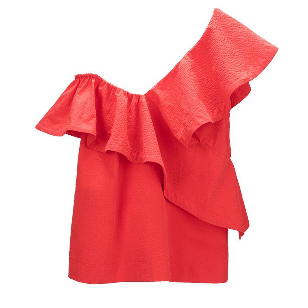 Seersucker Flounce Top #13