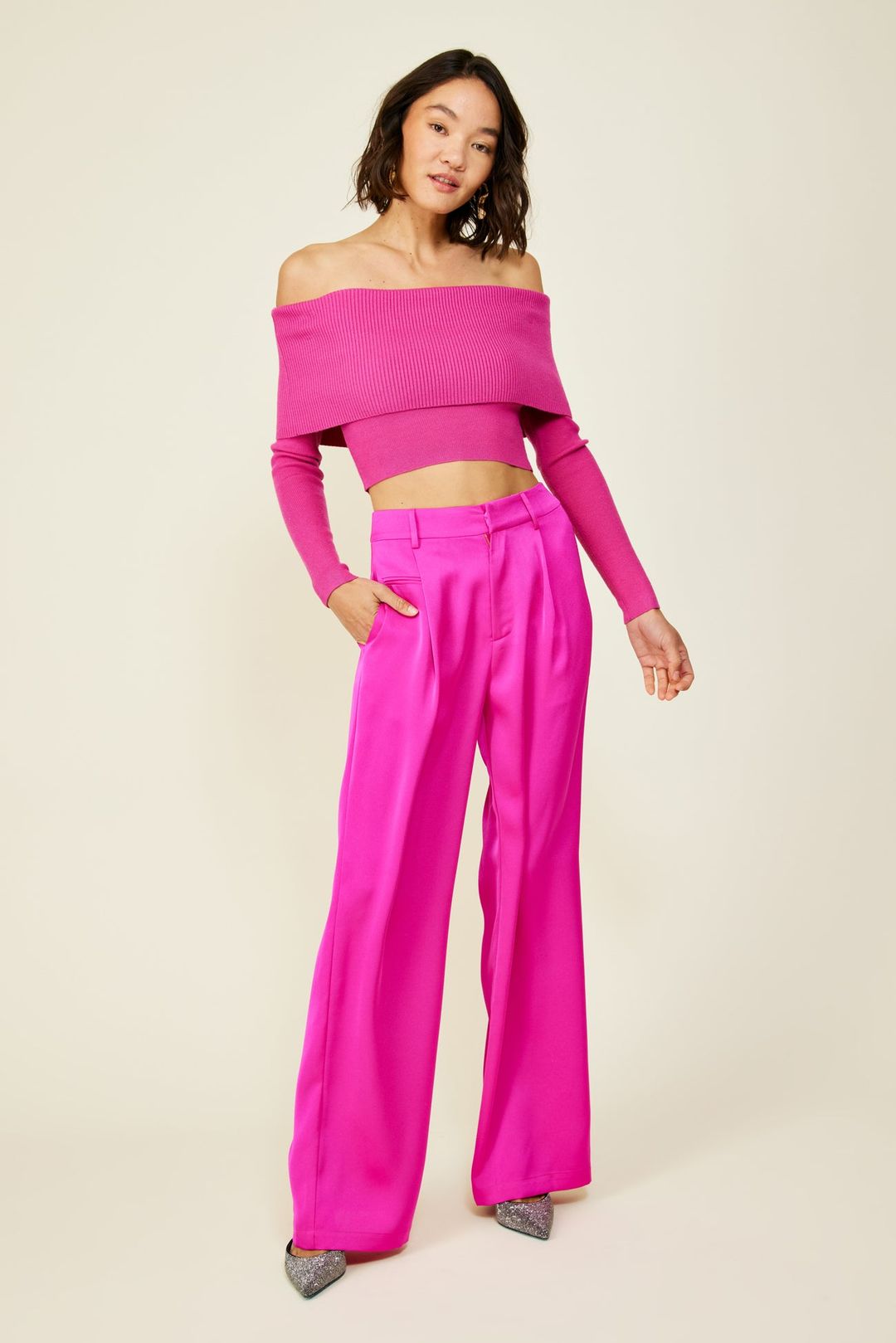 HEART STRUCK SWEATER (MAGENTA