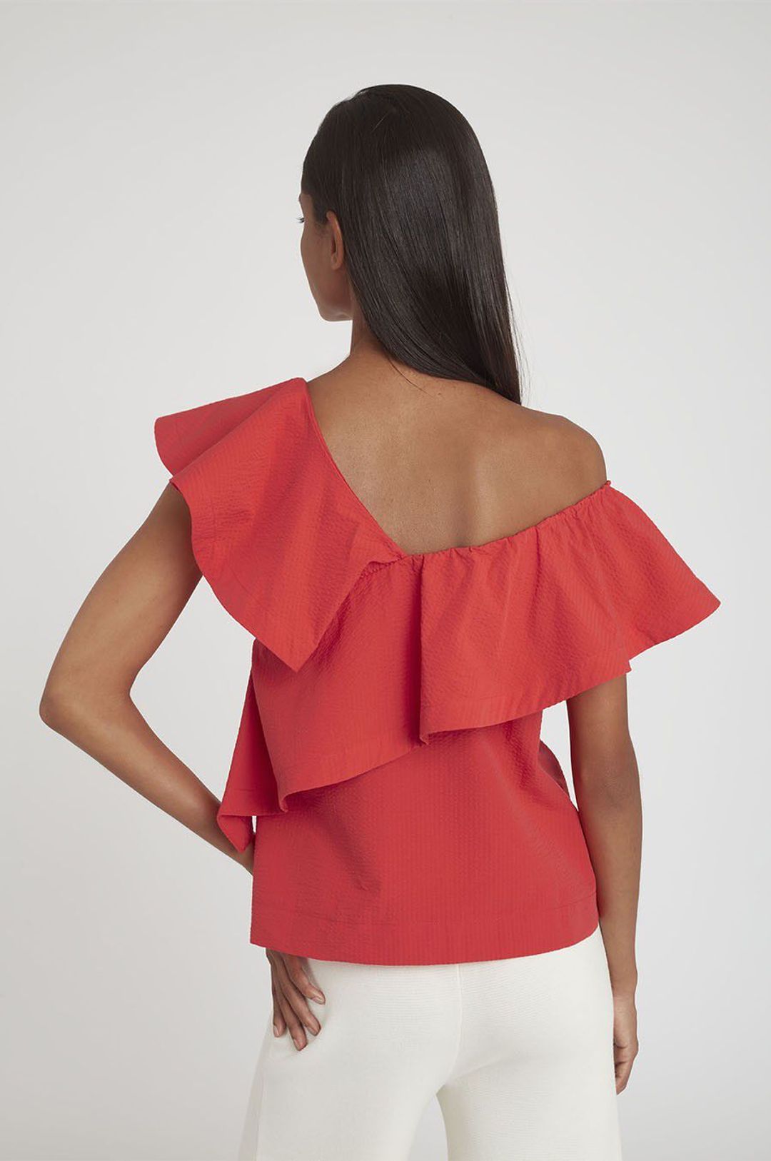 Seersucker Flounce Top #16