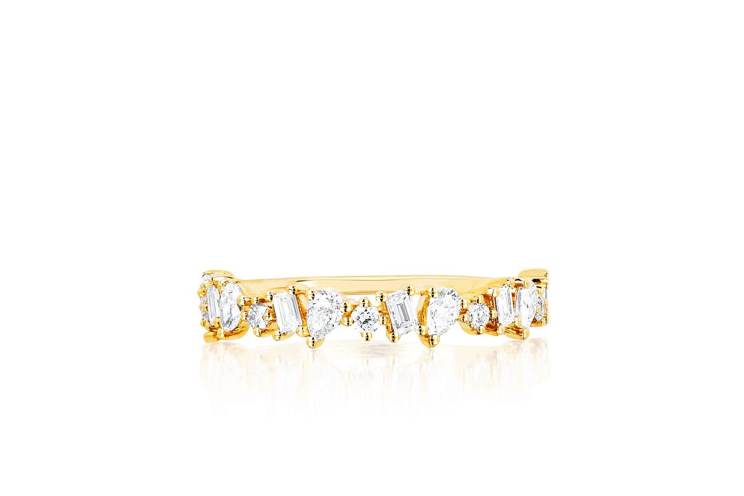 Half Diamond Multifaceted Ring
