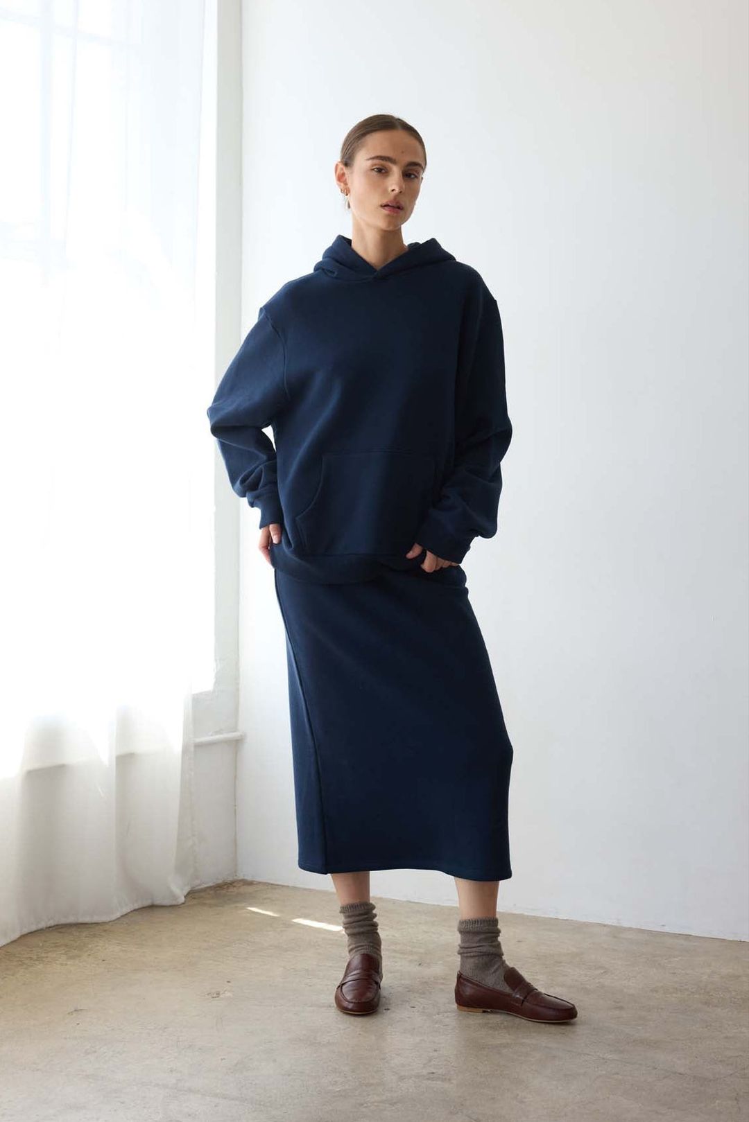 The Sweatshirt Skirt in Navy #6