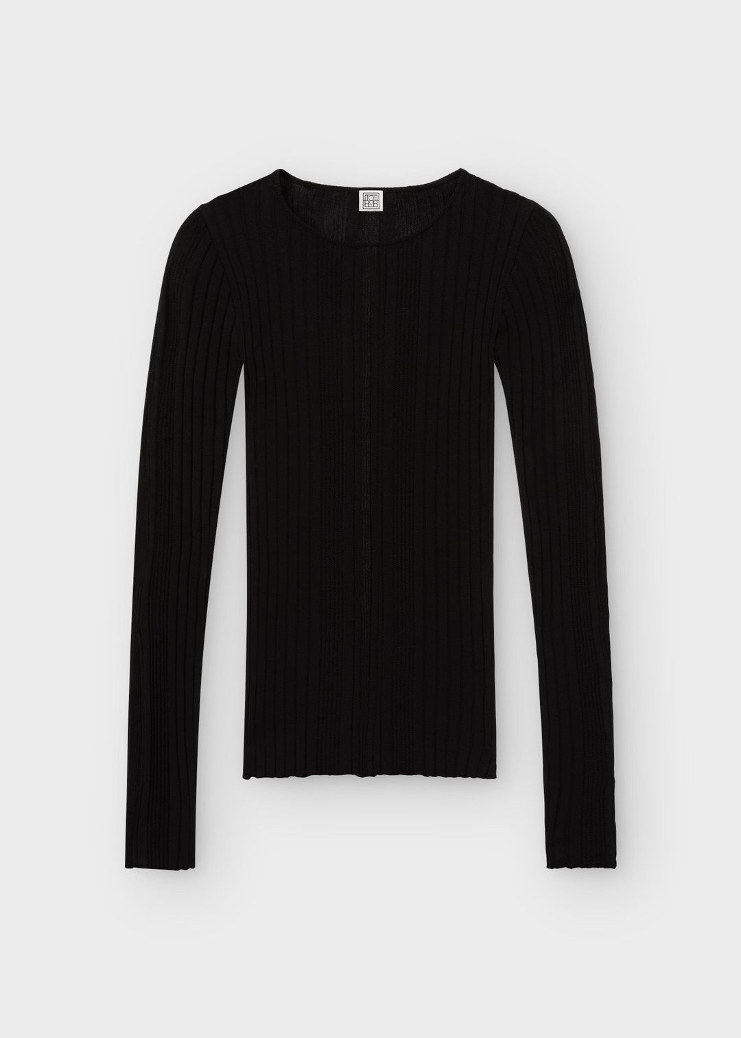 Irregular rib knit top black #5