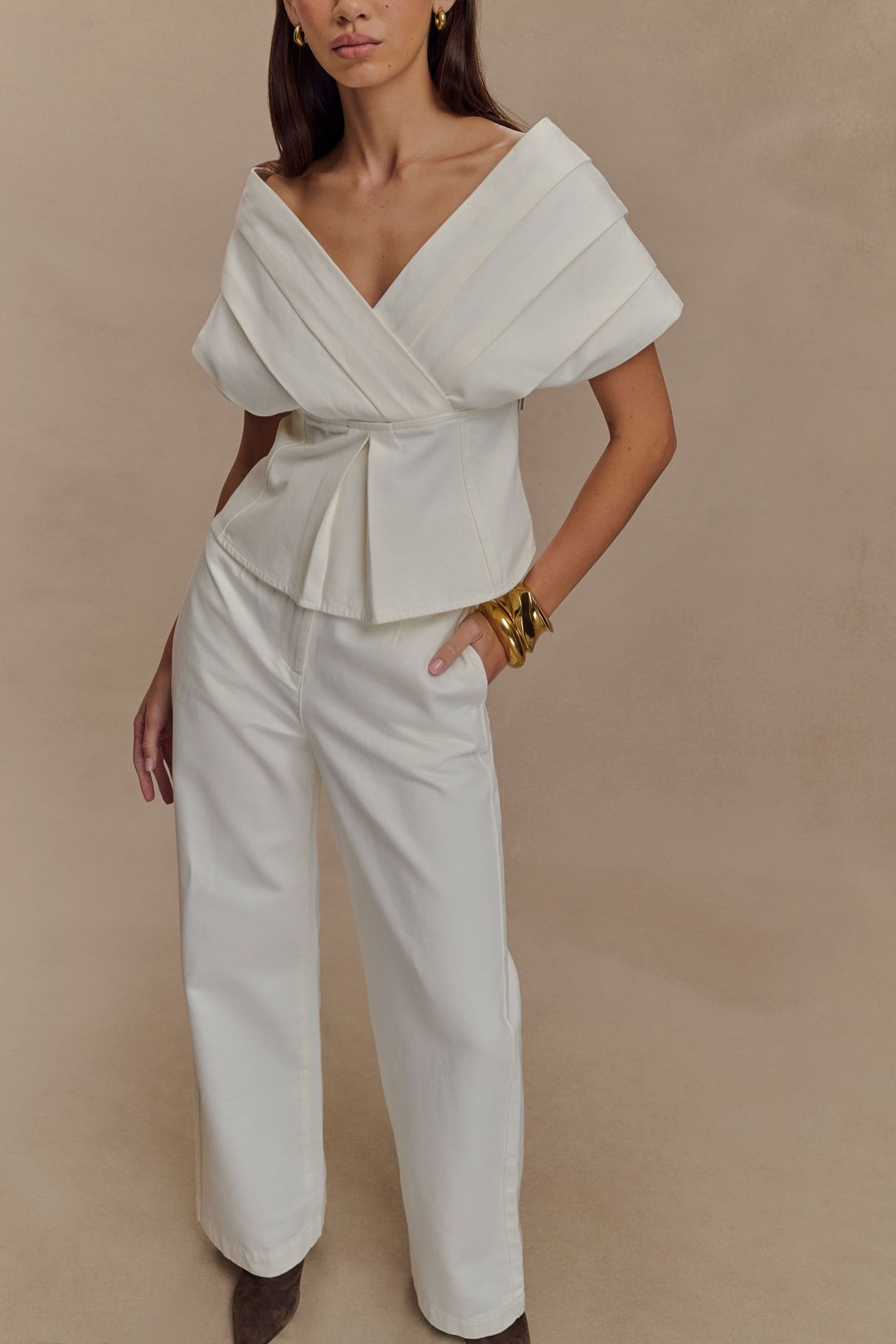 Rayne Wide Leg Denim Jeans - White