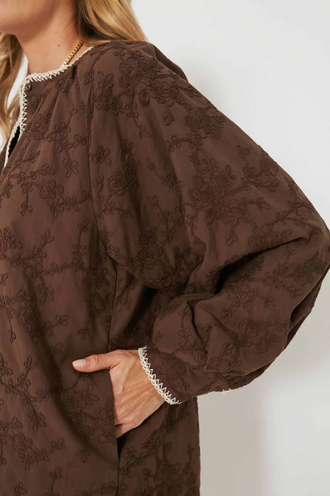 Brown Textured Trisha Shirt Dress