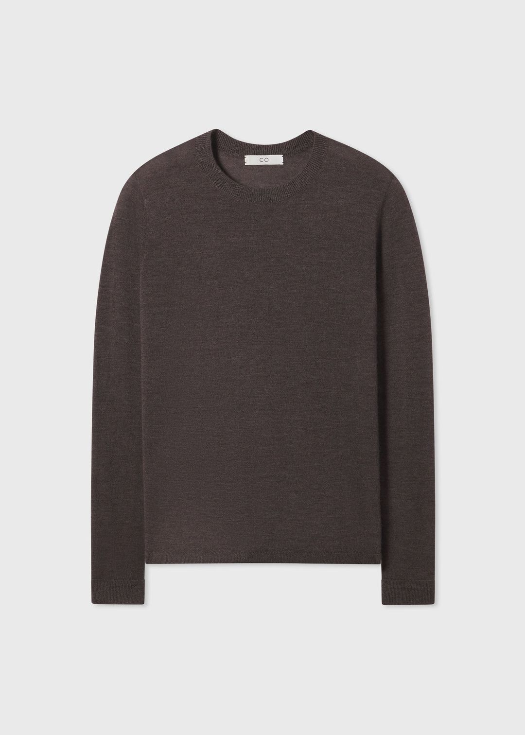 Long Sleeve Crew Sweater in Fine Cashmere - Brown #3