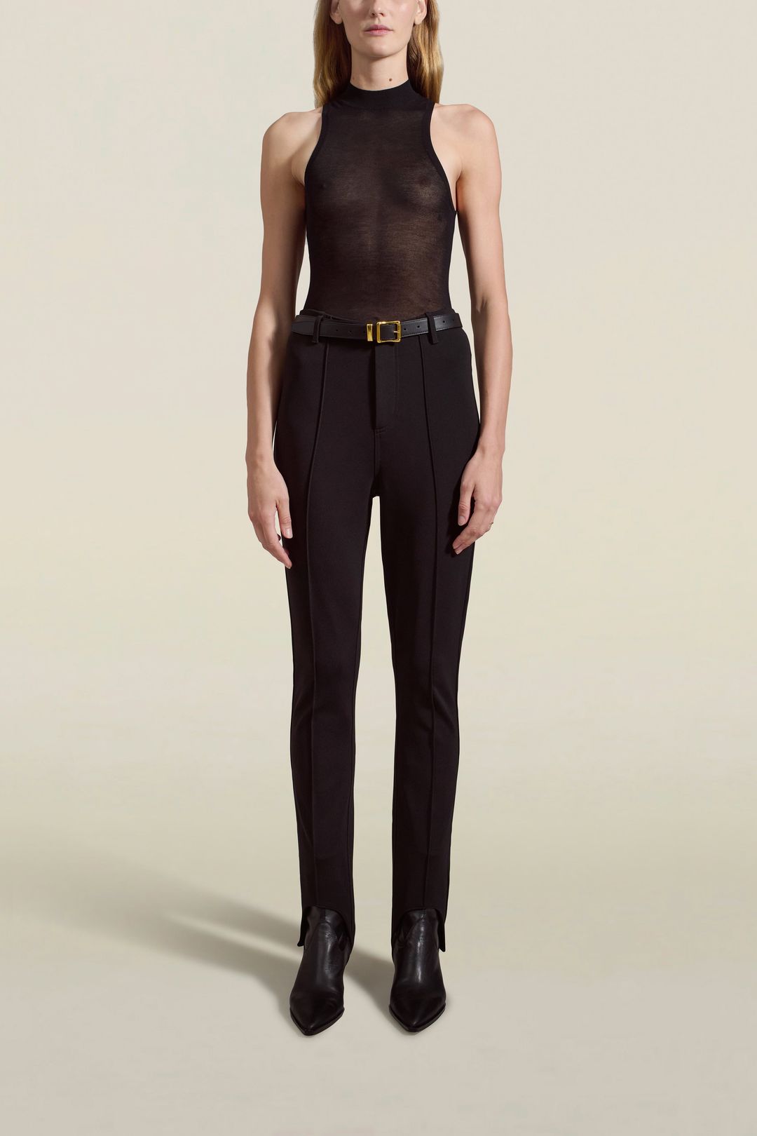 Clara Stirrup Trouser in Black Stretch-Knit Suiting #2