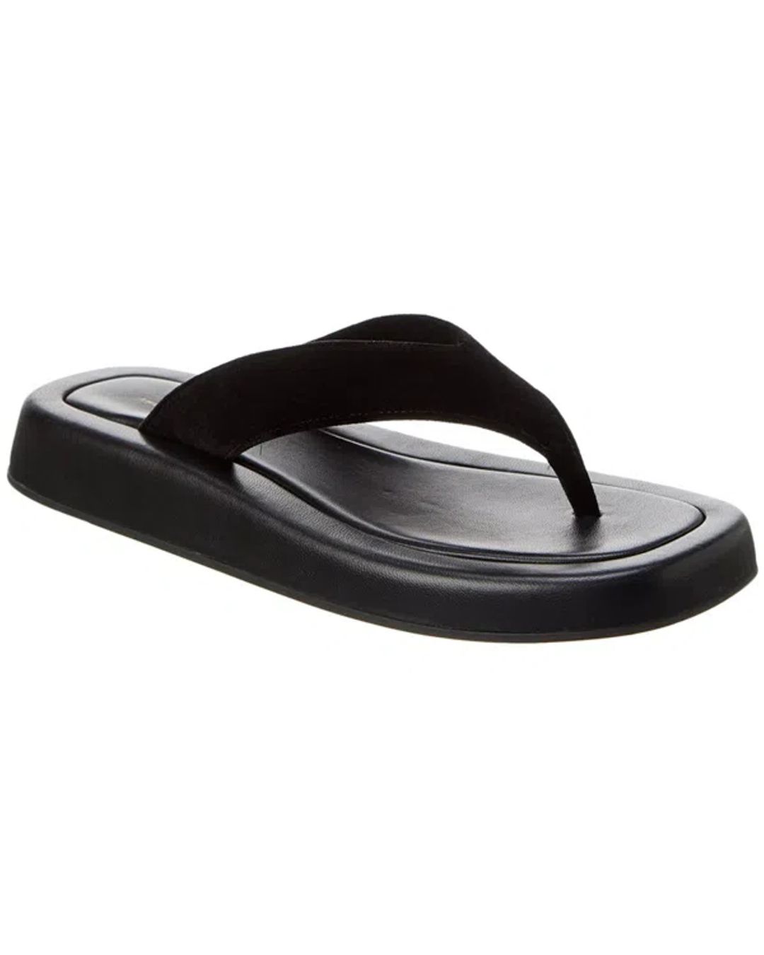 Ginza Velvet Platform Sandal In Black