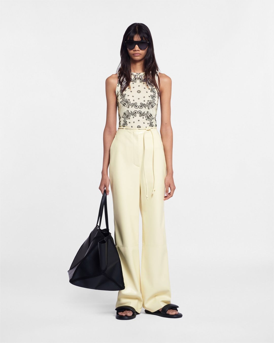 Anneke - Sale Printed Mesh-Jersey Tank Top - Bandana Small Scale #3