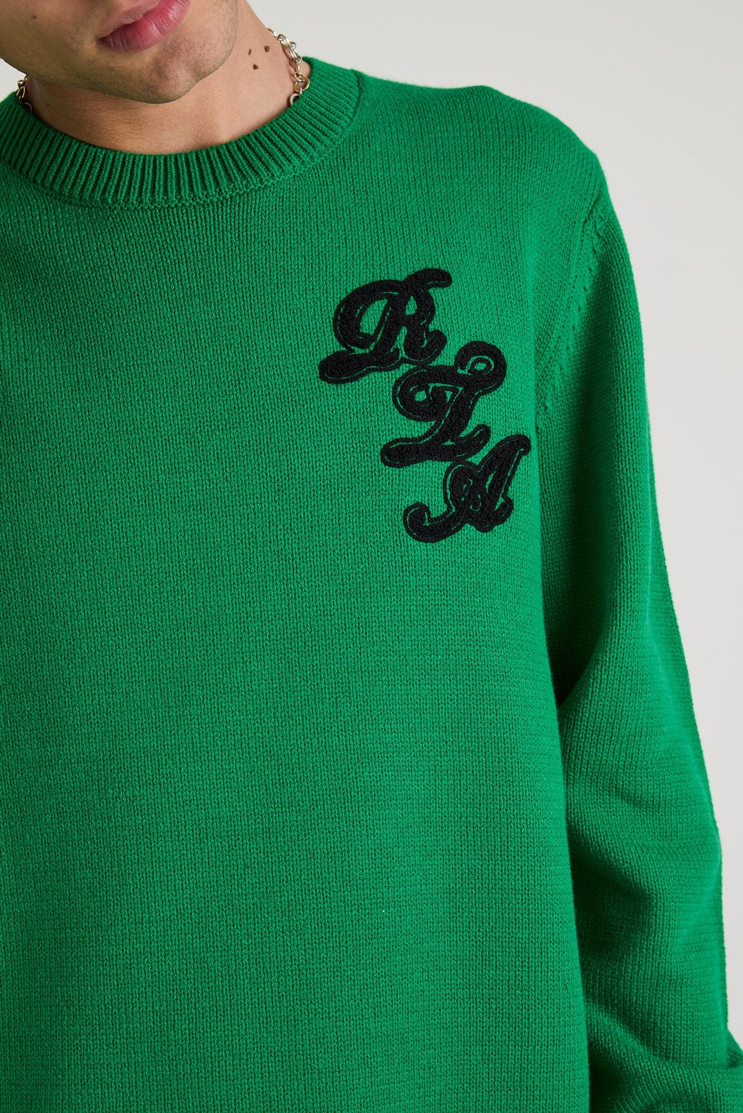 ETHAN SWEATER | GREEN SCRIPT LOGO #5