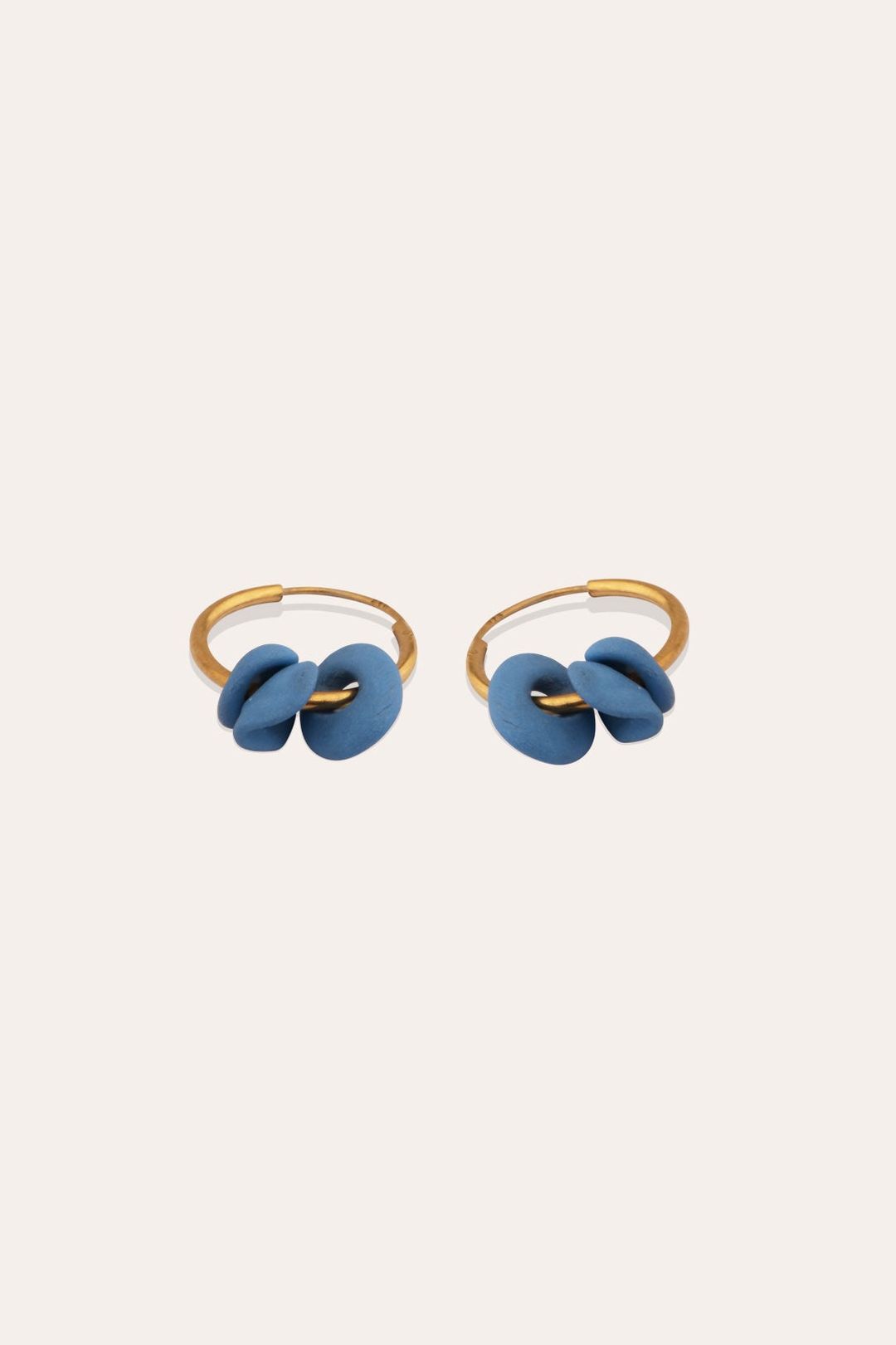 The Remains of a Dream - Blue Ceramic and Gold Vermeil Earrings #4