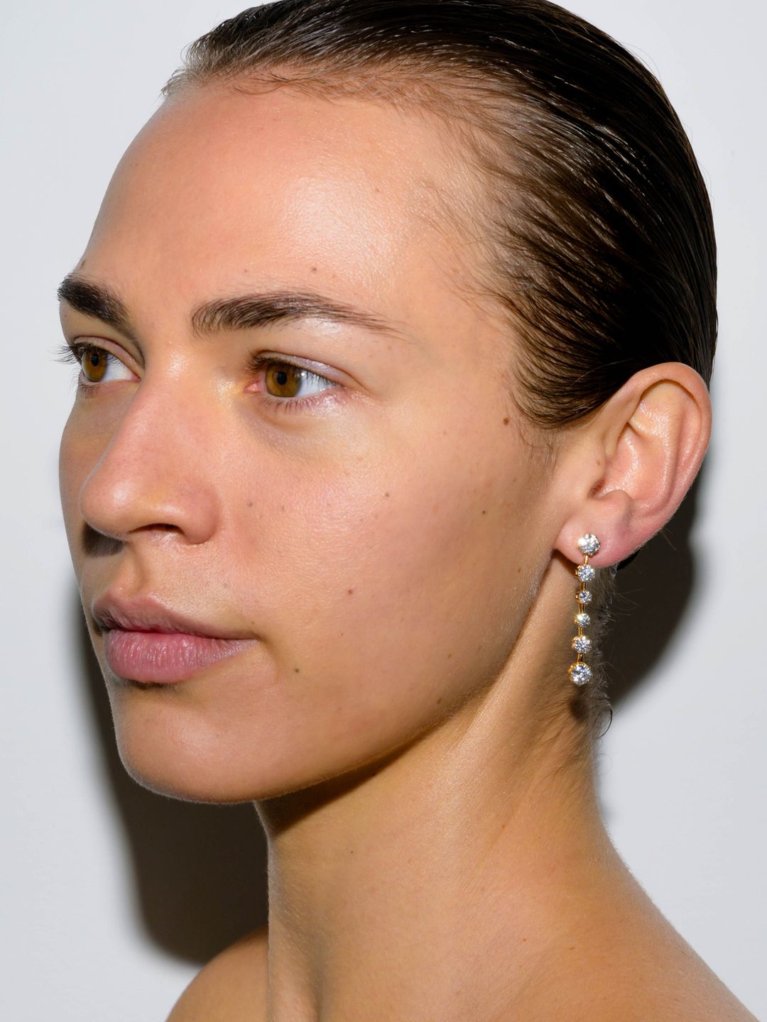 COLETTE 6-STONE DROP EARRINGS IN MOISSANITE, 18K GOLD VERMEIL #3