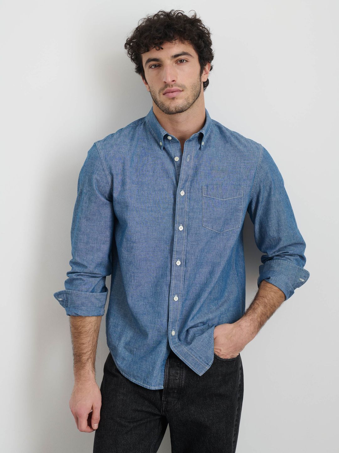 Mill Shirt in Washed Chambray #3