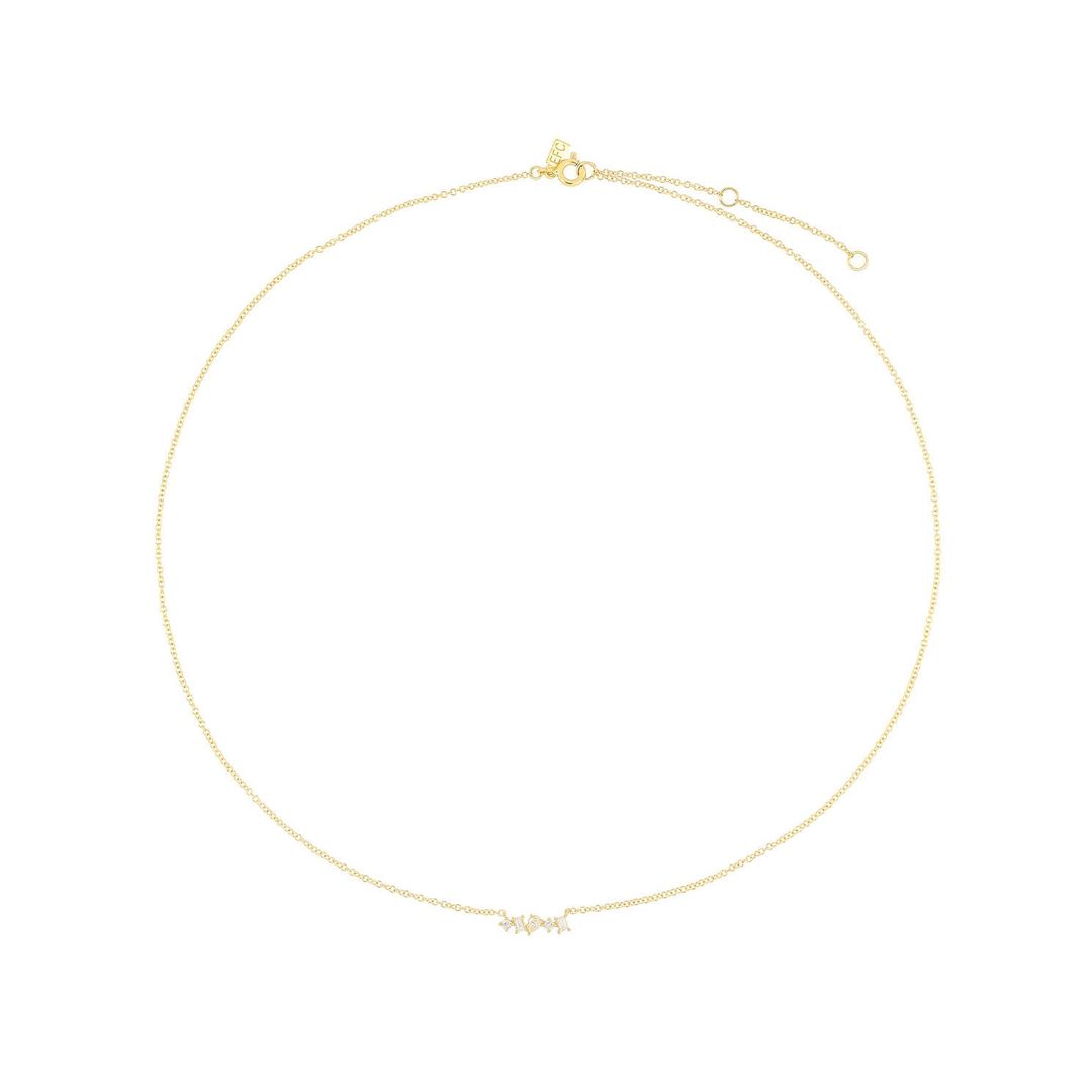 Diamond Multifaceted Mini Bar Necklace #3