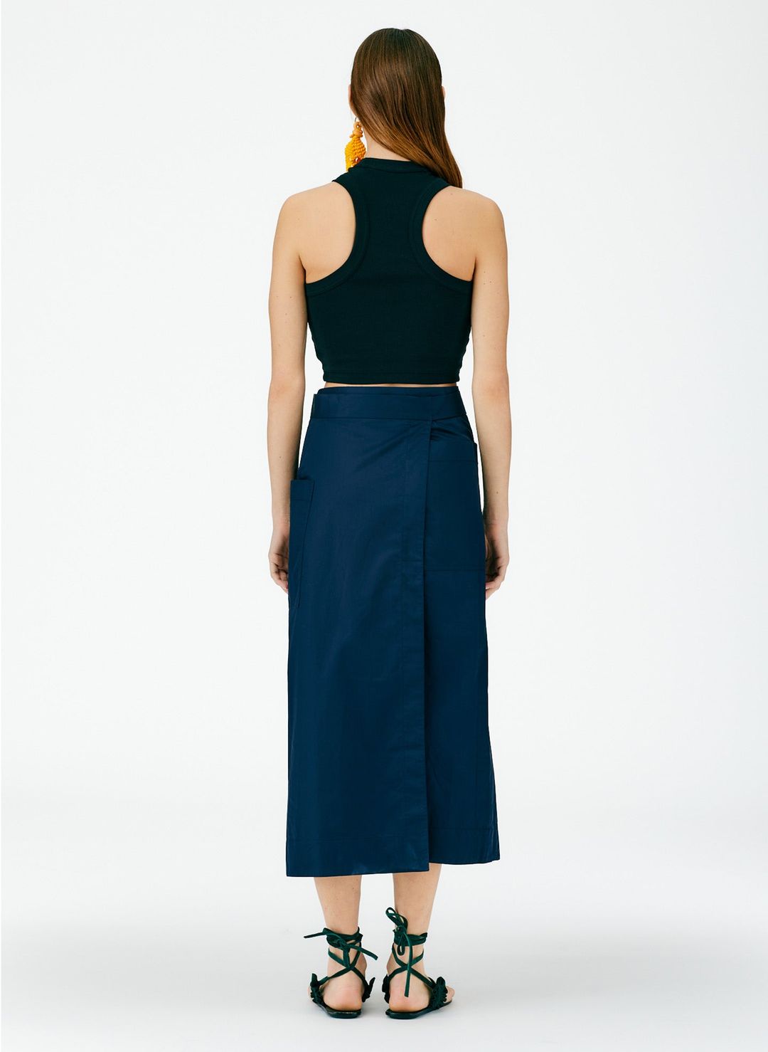 Eco Poplin Lean Back Wrap Skirt #4