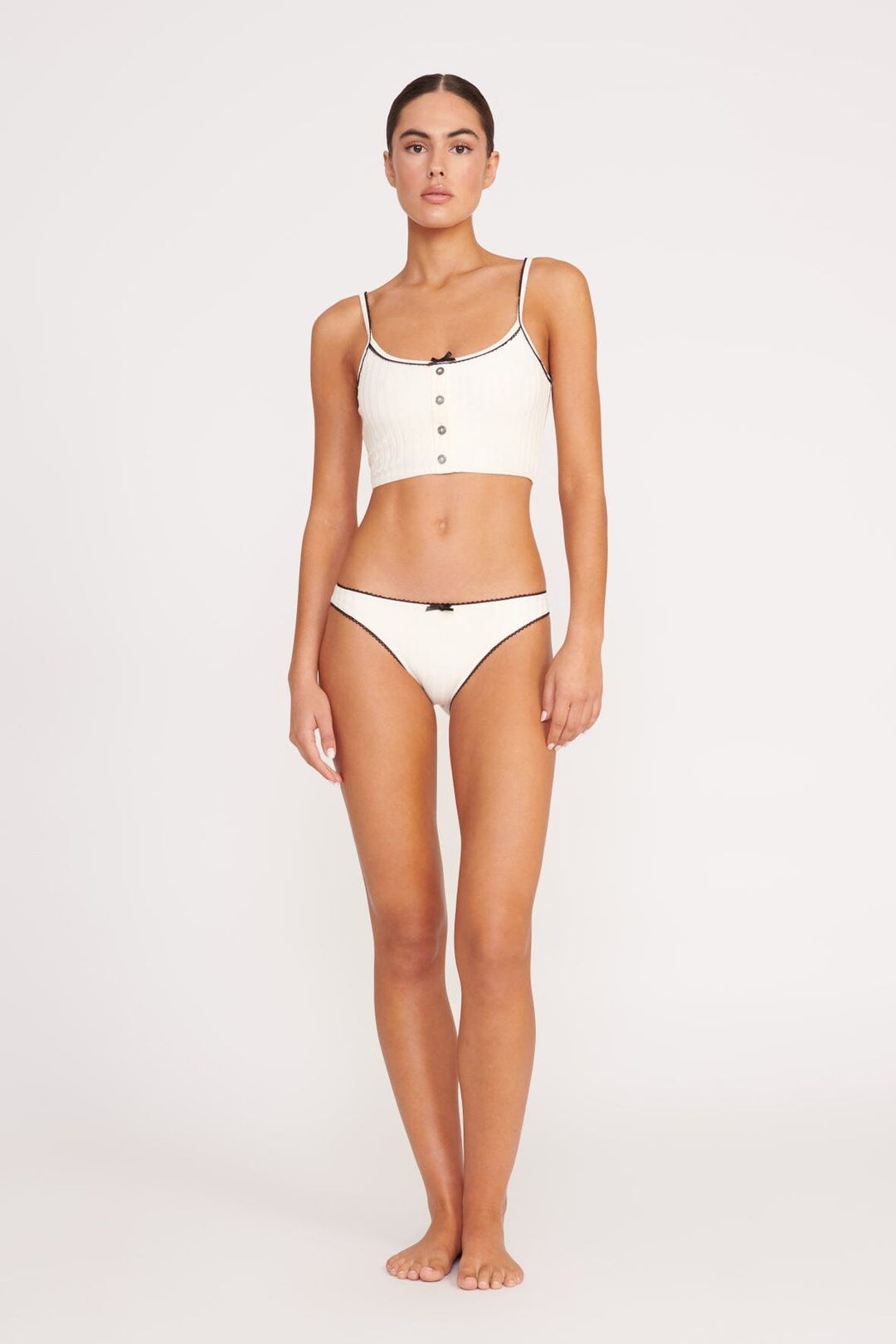 ABBY SWIM TOP | IVORY BLACK