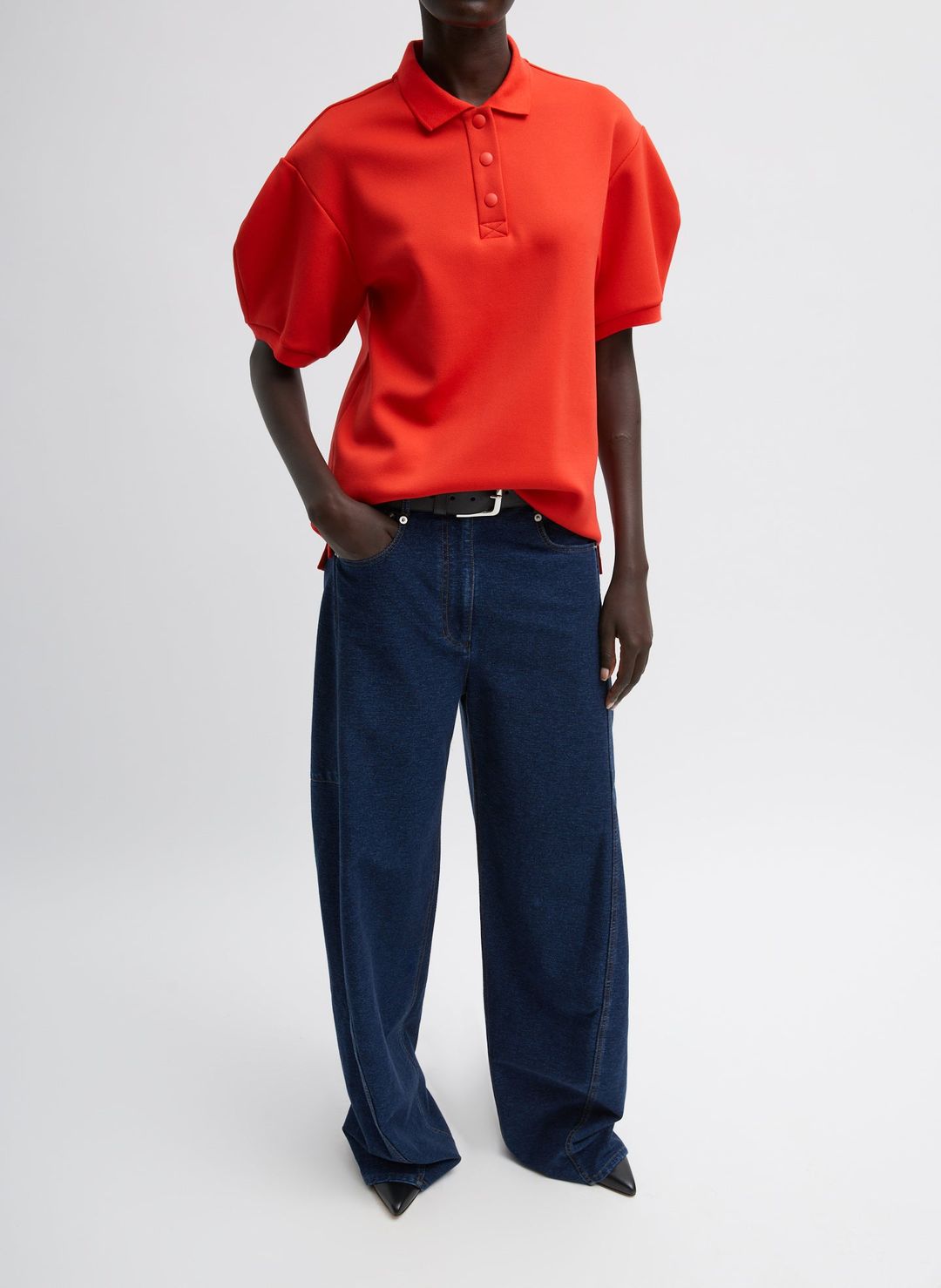 Indigo Barre Denim Knit Sid Jean