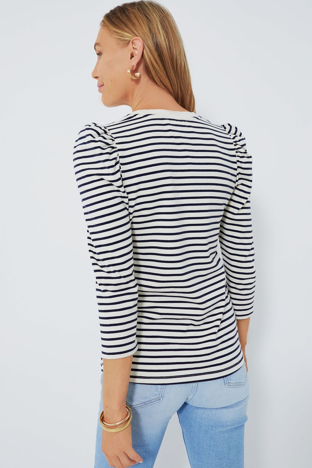 Navy Striped Vesty Long Sleeve Crewneck #4