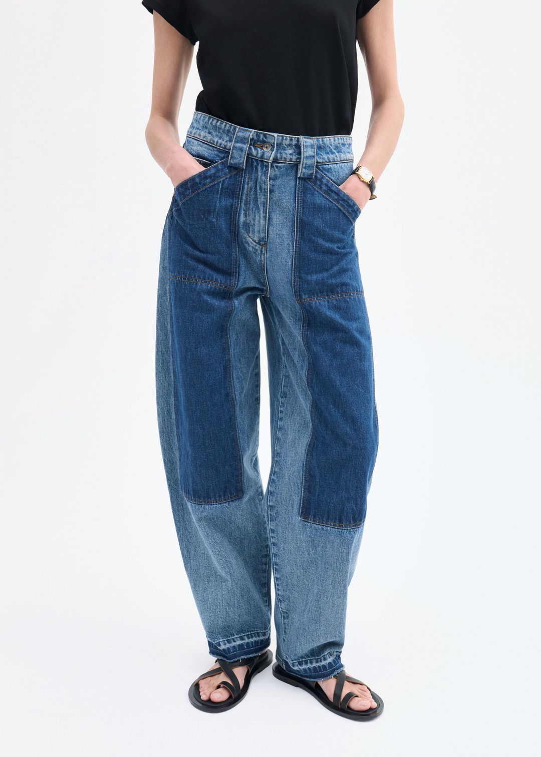 Patchwork Pant in Denim - Indigo #3