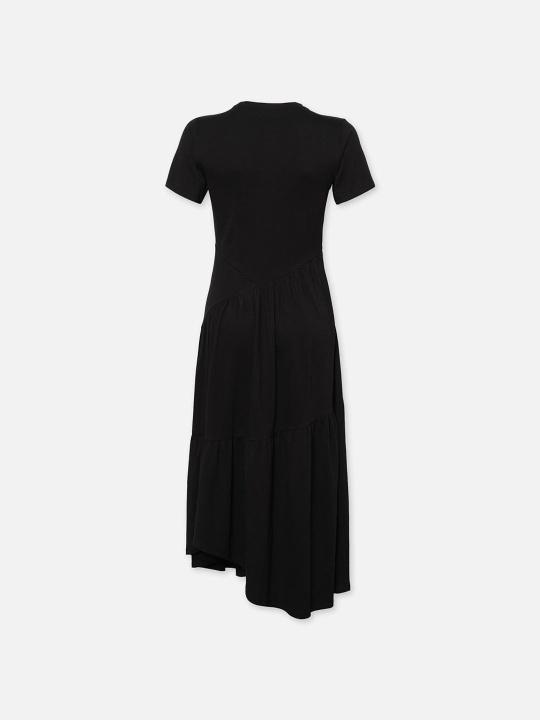 Gathered Seam Short Sleeve Dress -- Black #3