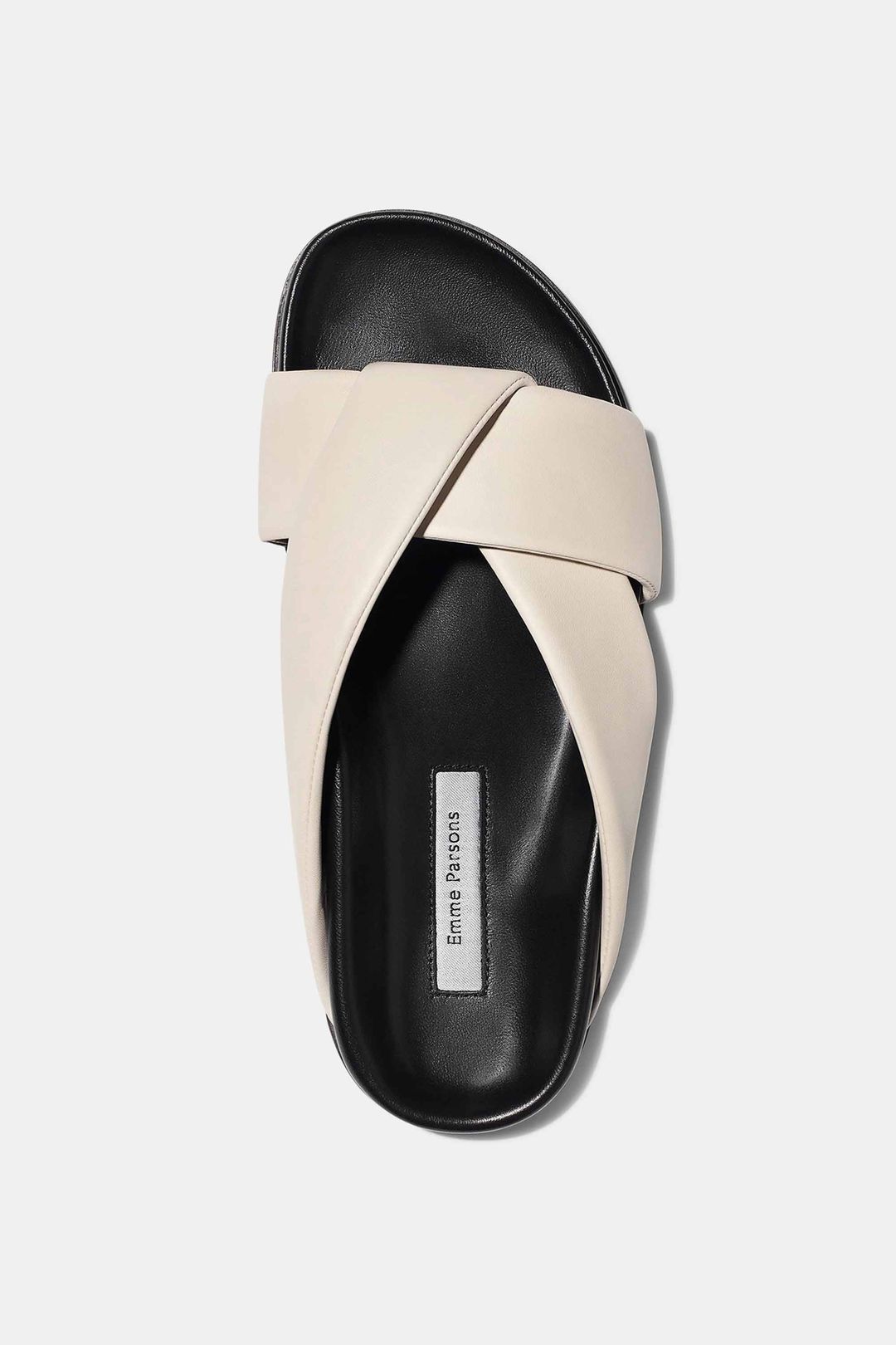 Folded Slide in Ivory Plongé Nappa #3