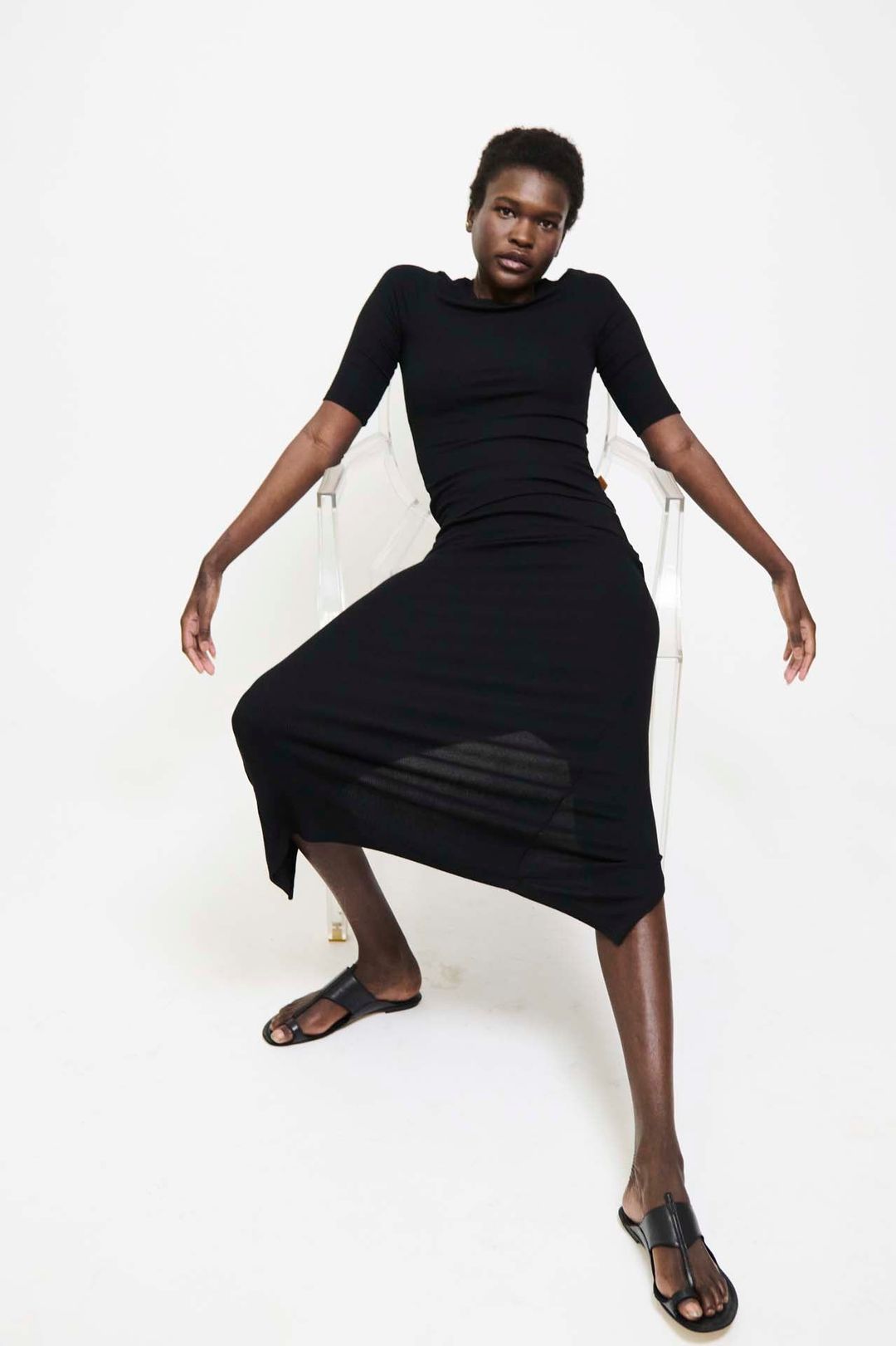 The Rib Pencil Skirt in Black #4