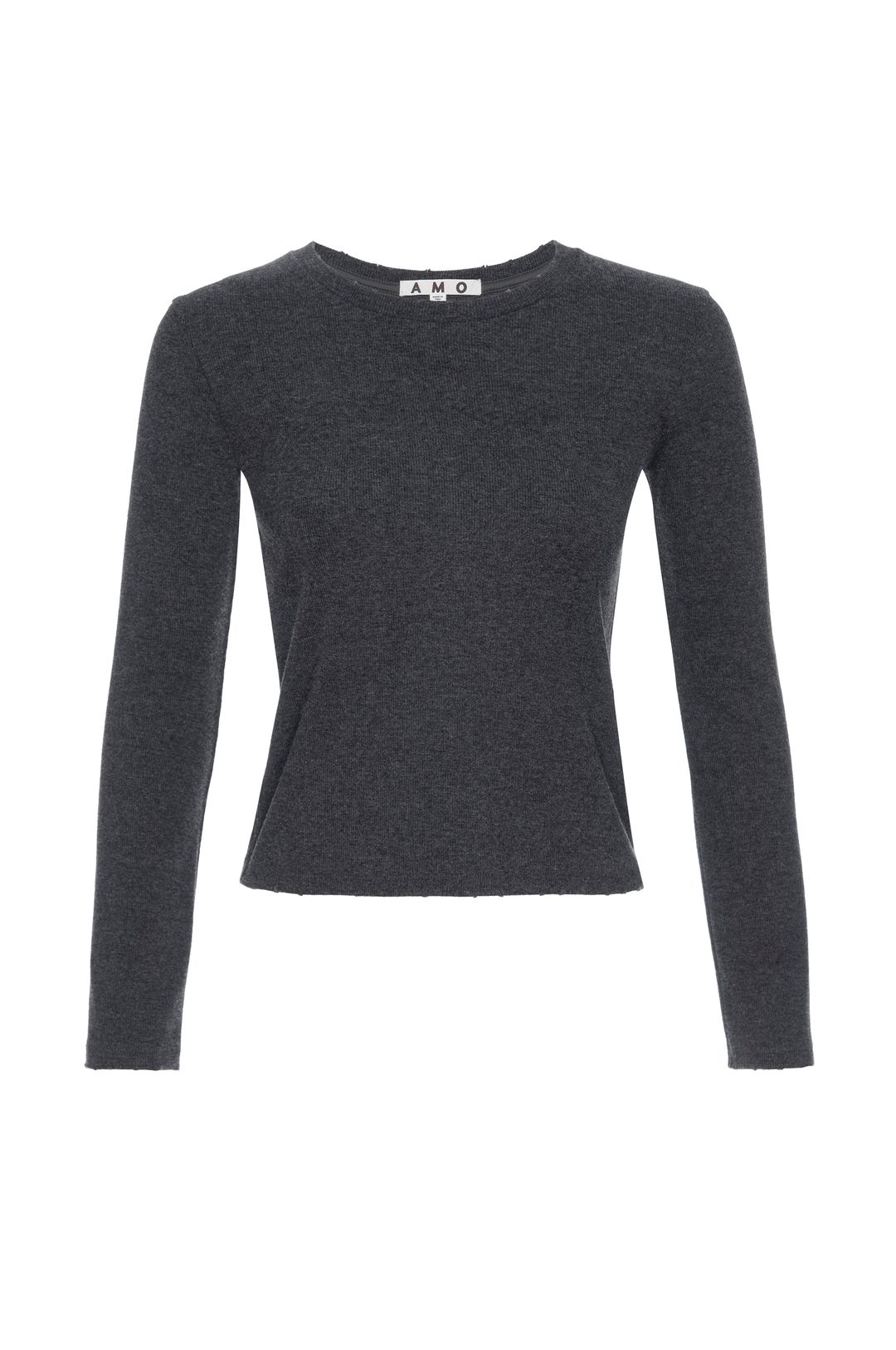 Slim Rib Tee <br> Black Heather