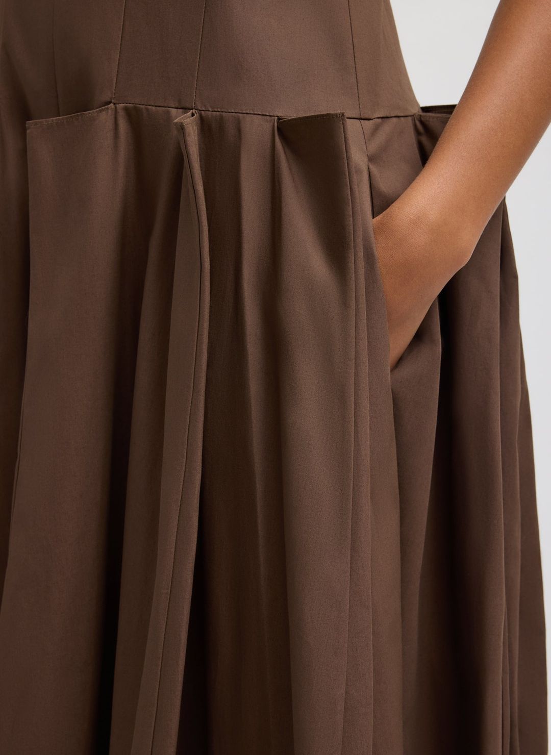 Compact Eco Poplin Pinched Pleat Dress #5