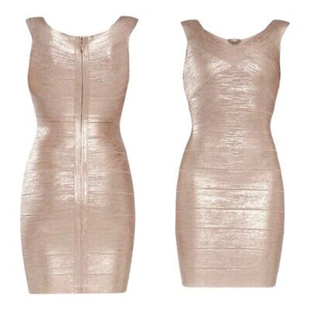 Foiled Crisscross Bandage Mini Dress #2