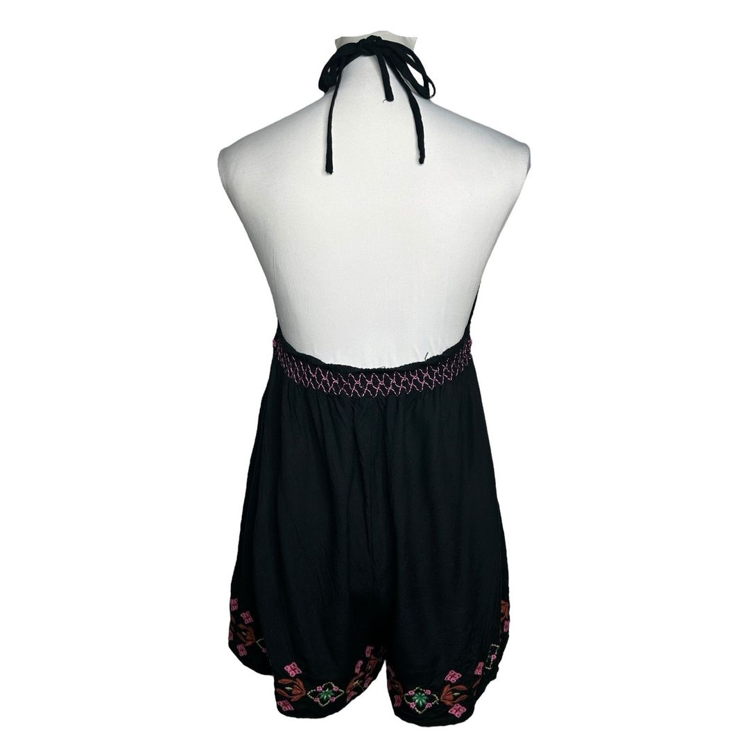 Urban Outfitters Floral Black and Purple Romper #6