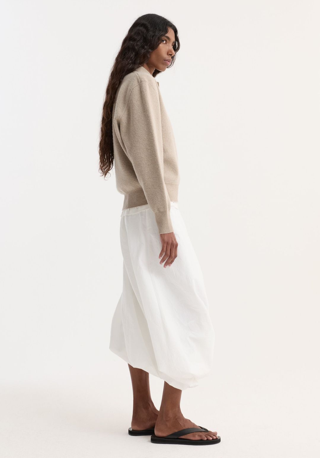 Wool cashmere polo | stone melange
