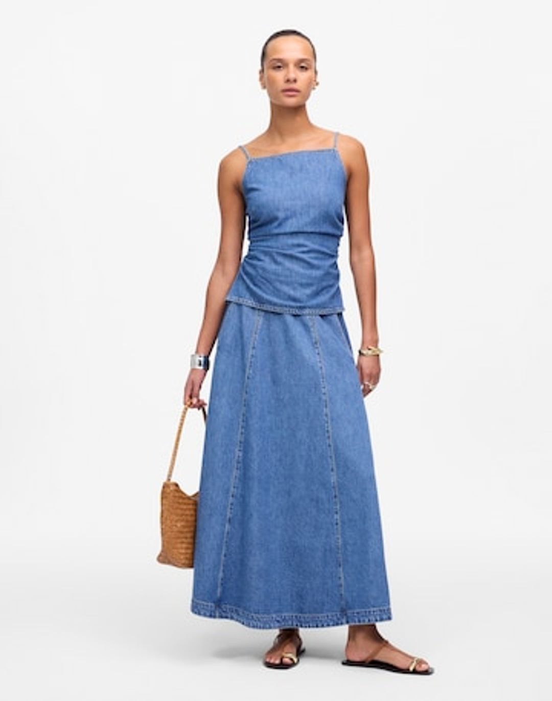 ruched squareneck tank