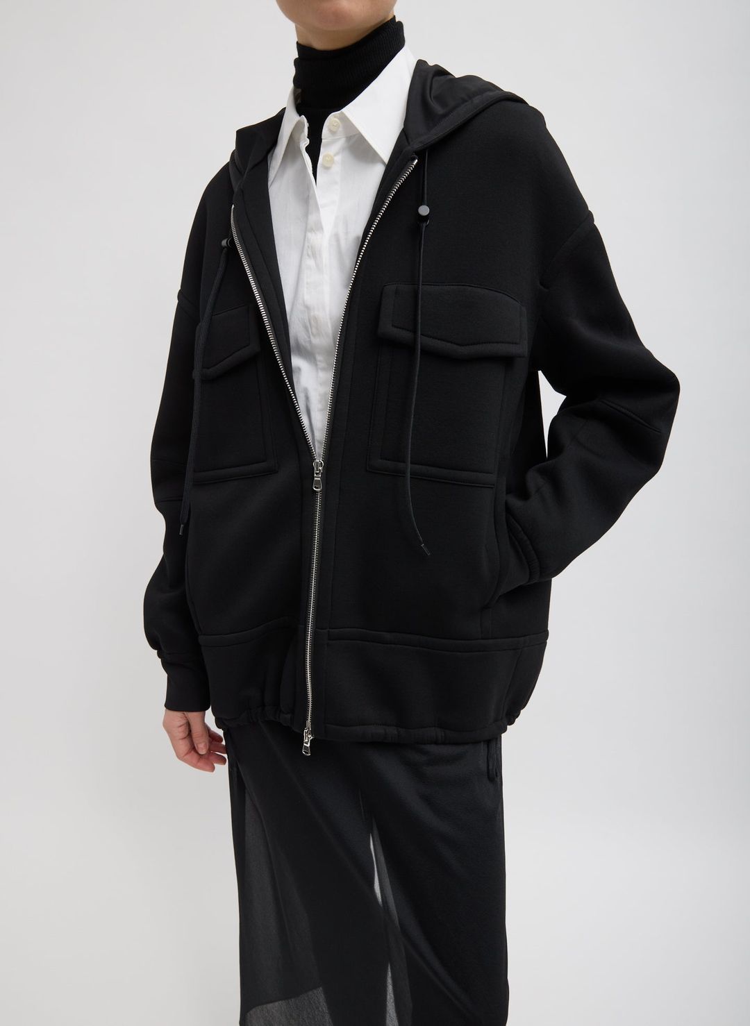 Techy Viscose Zip Up Hoodie