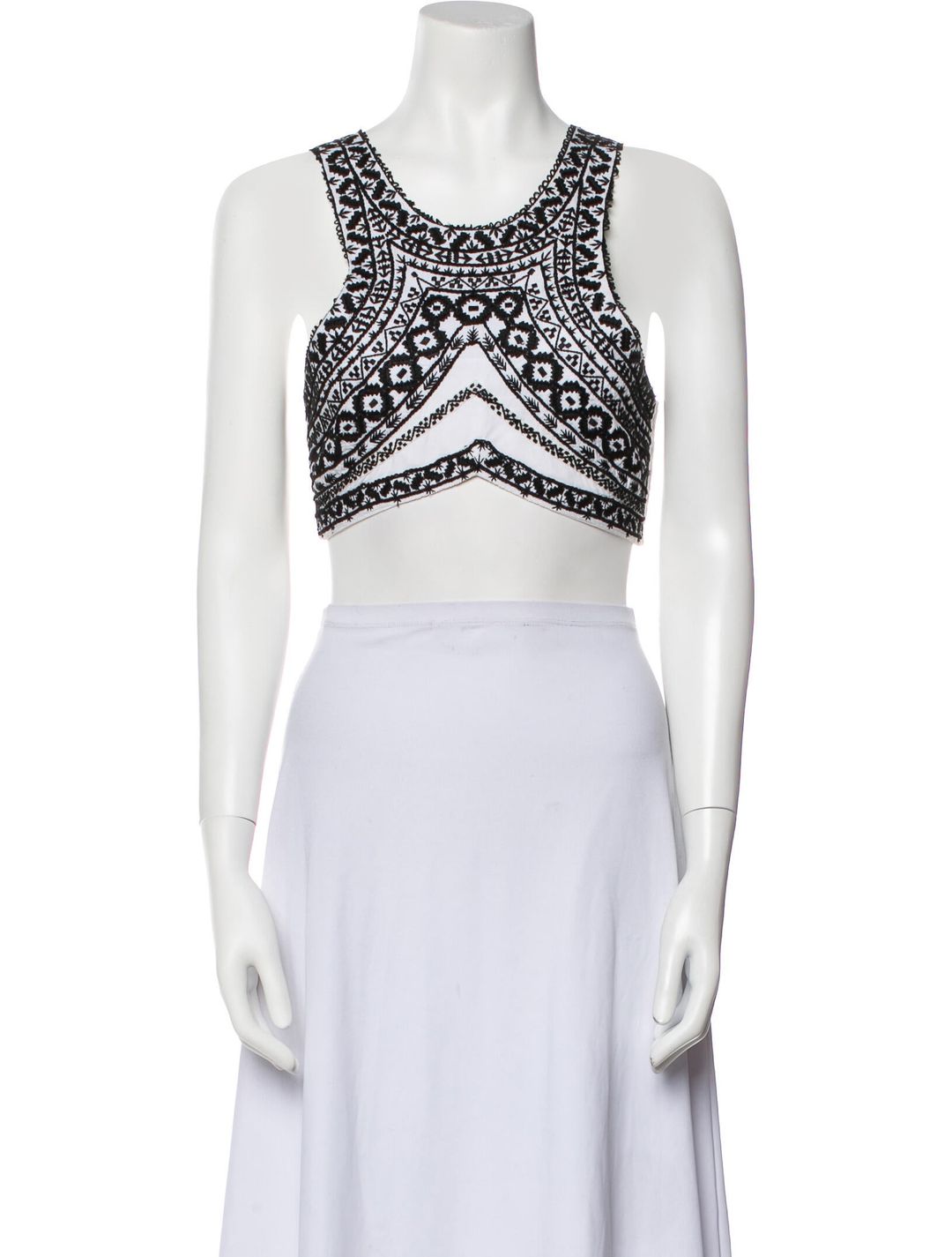 Dries Van Noten Patterned Scoop Neck Crop Top