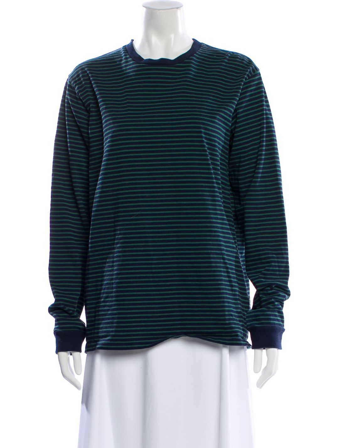 Tibi Striped Crew Neck Top