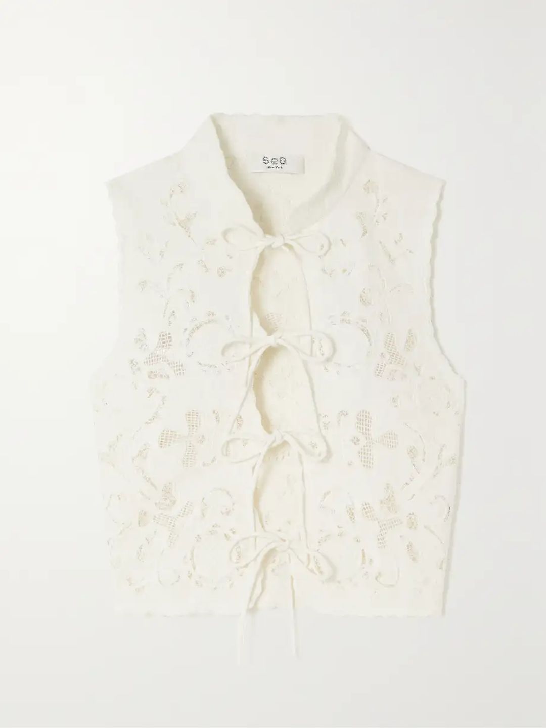 Baylin cotton-blend lace vest